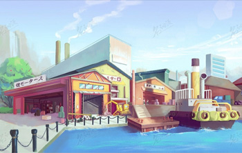 工业港口插画图片壁纸