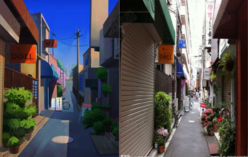 日系小巷插画图片壁纸