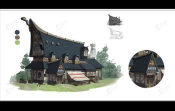伐木场建筑设计插画图片壁纸