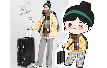 韩系冬日少女插画图片壁纸