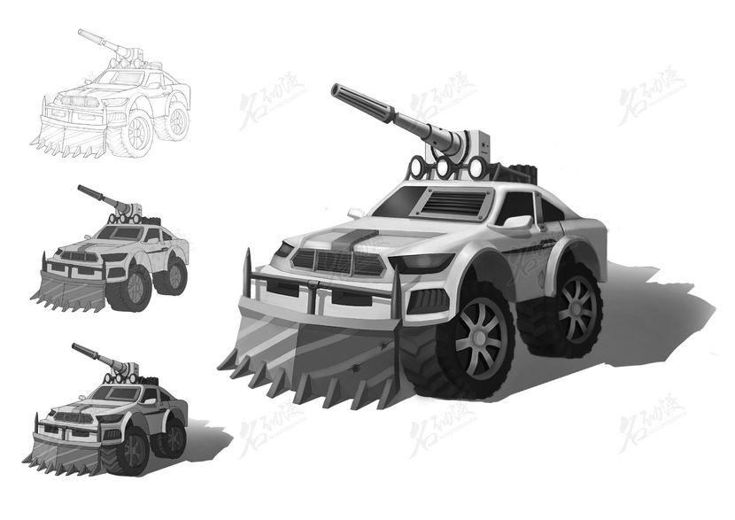 破障重型装甲车插画图片壁纸