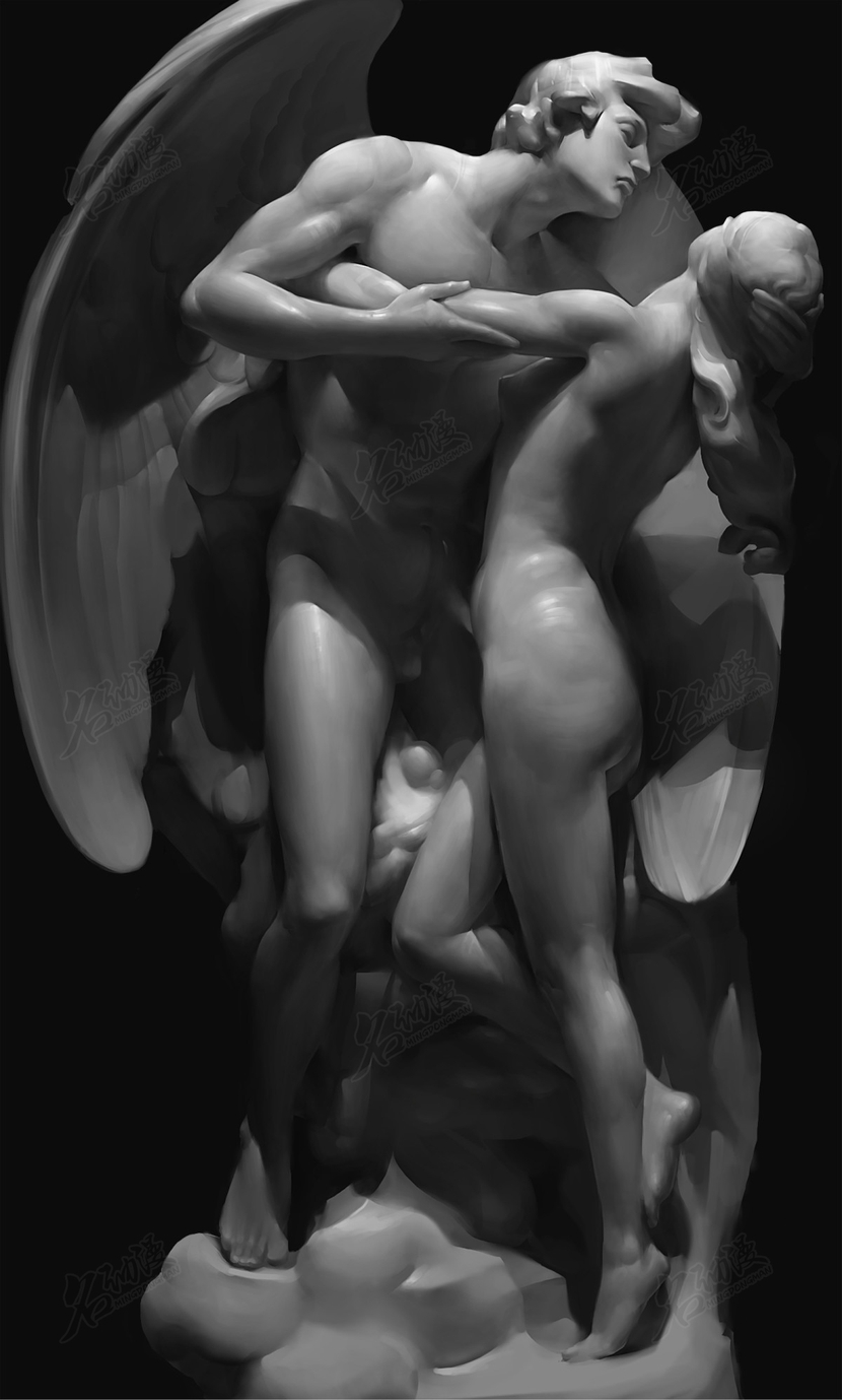 天使雕像素描5插画图片壁纸