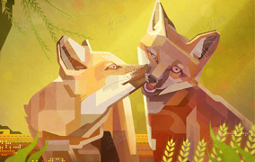 狐狸插画图片壁纸